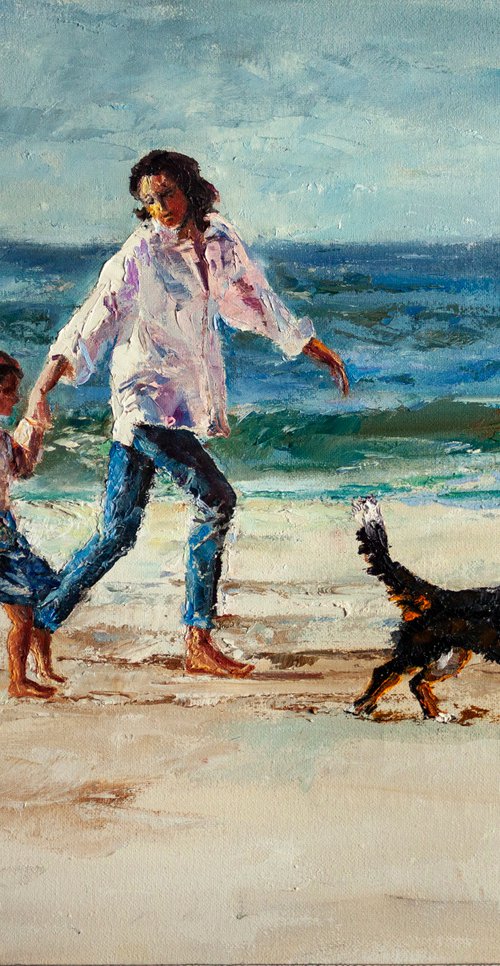 Walk by the sea by Aleksandr Neliubin