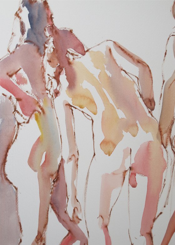 standing female nude 3 poses