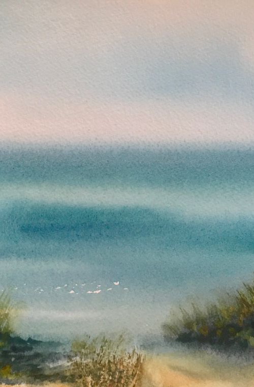 Where the beach meets the sea by Samantha Adams