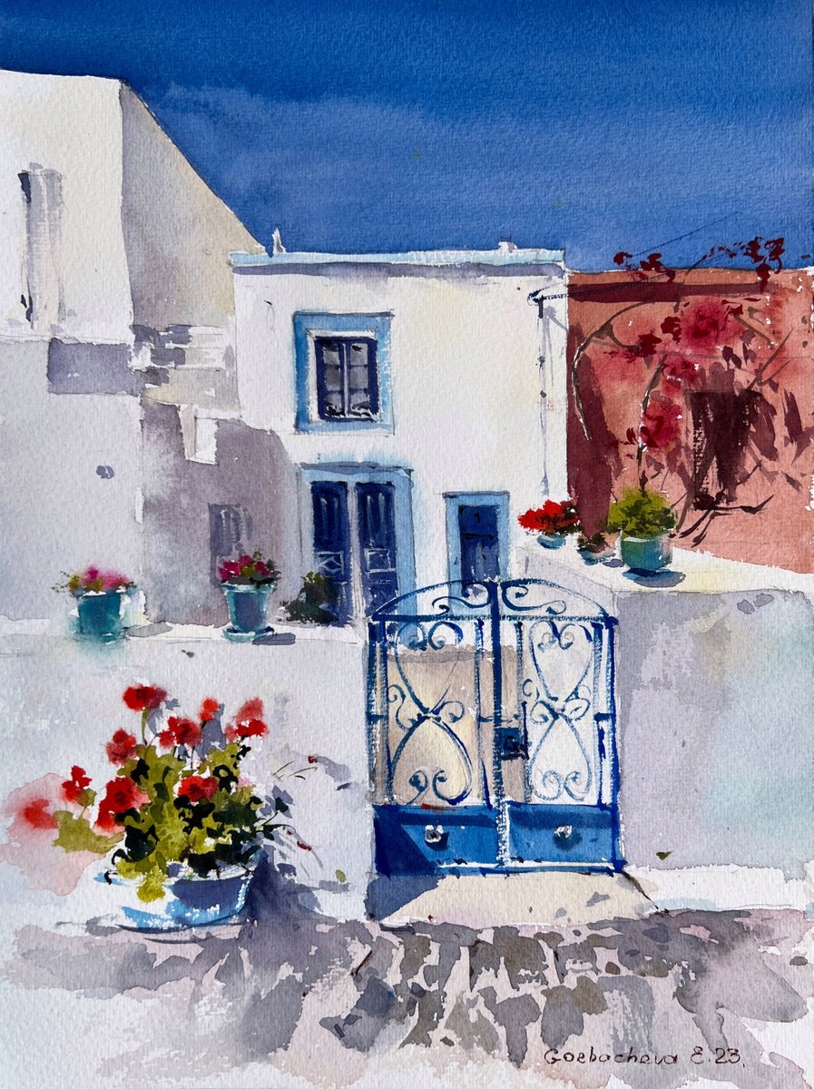 Greek street in Cyprus #3 by Eugenia Gorbacheva