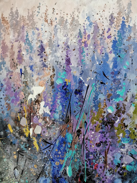 Flowers canvas art, Set paintings, Lavender art