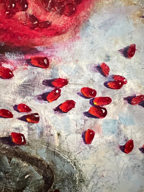 Red Pomegranates Wine Glass
