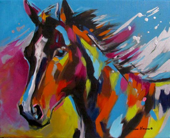 Graffiti - Colorful Running Horse