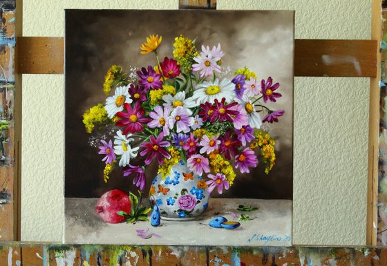 Summer Bouquet, Cosmos Flowers