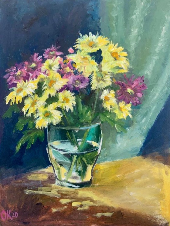 Flowers in a Glass Vase No. 6