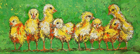 "Chicks in a row"