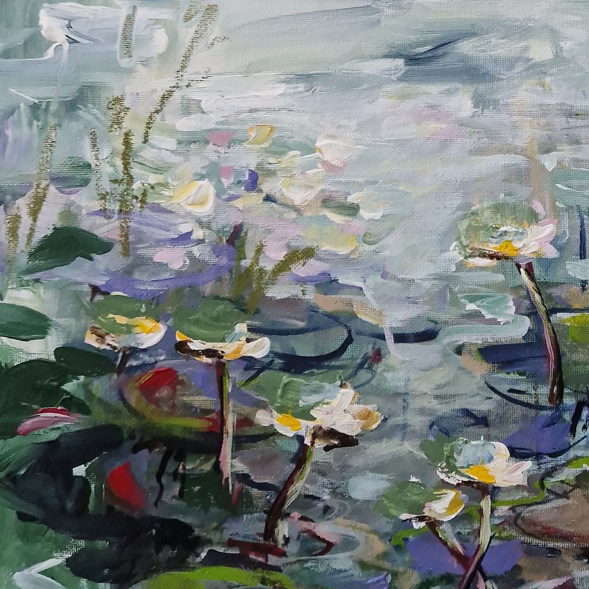Original Acrylic Painting - Water Lilies 2 by Irina Laube