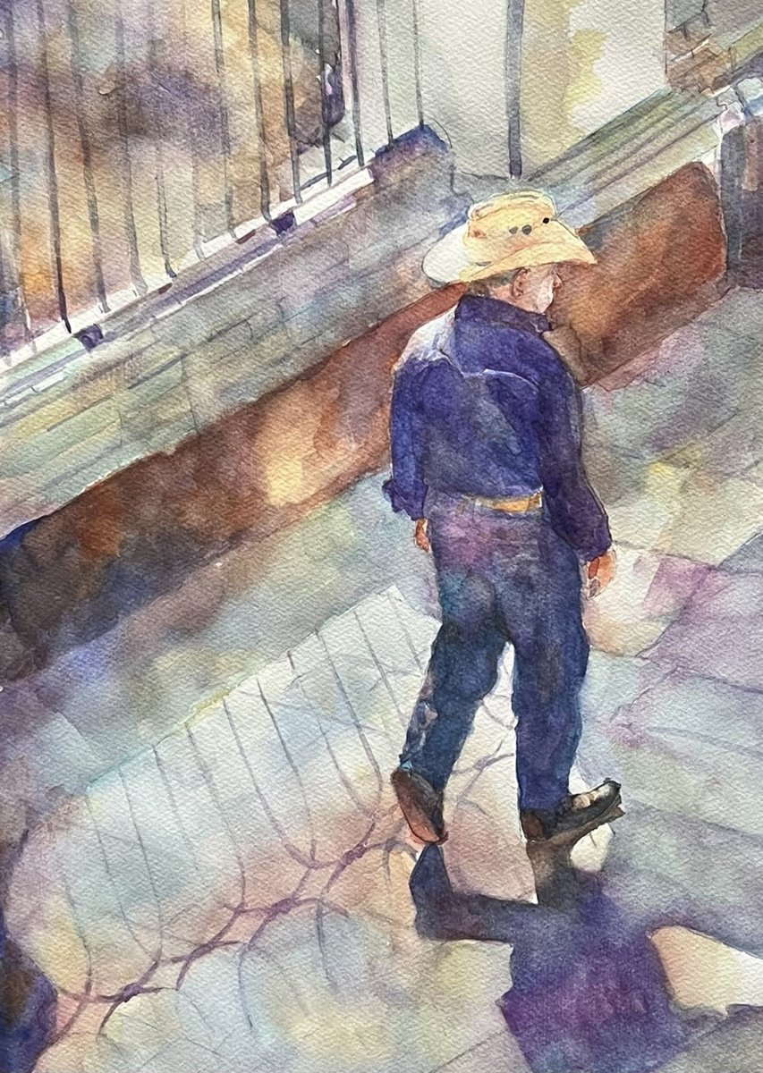 Impressionistic Portrait Watercolour By Bronwen Jones, 12 X 18, Almost Home, Original Artwork