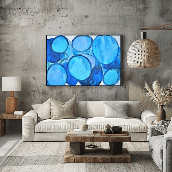 Large Blue Wall Art