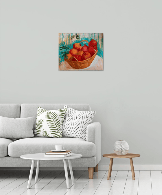 Pomegranate in basket