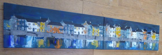 Harbour reflections - diptych