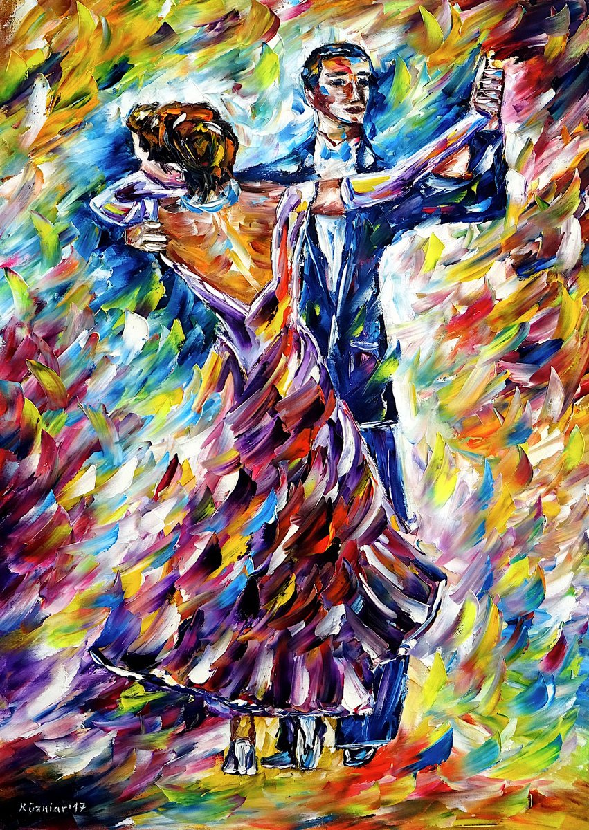 Expressive Oil Painting , Waltz I By Mirek Kuzniar, 20 X 28, Artwork For Sale On Artfinder