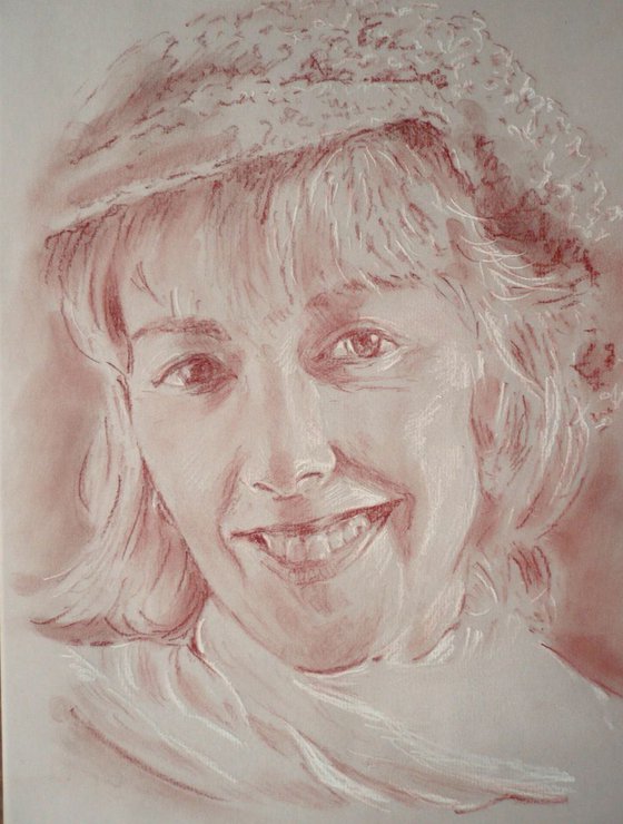 portrait in pencil "sanguine" on request