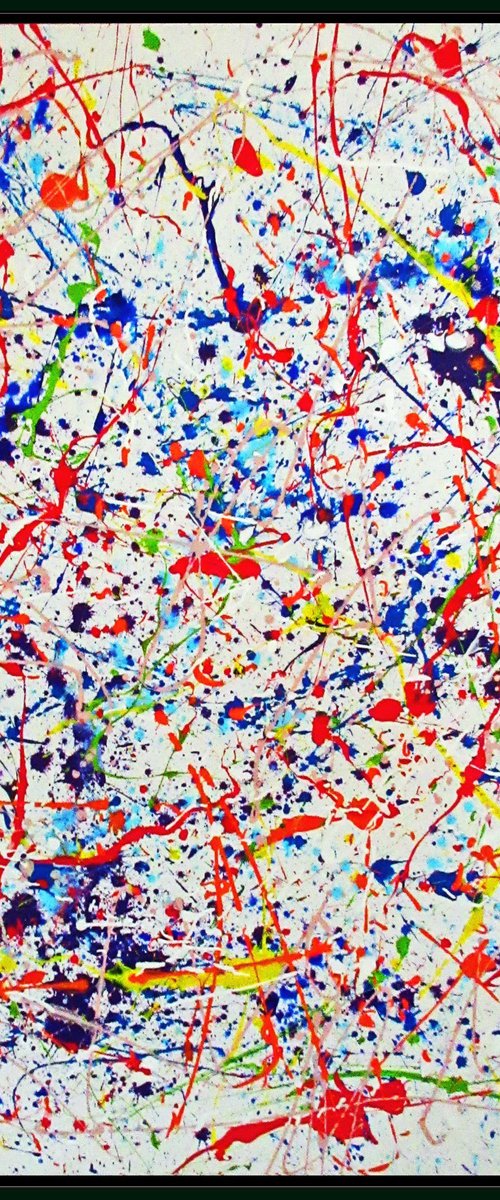 EASY OVREFLOW, J. POLLOCK MODE, XL,  framed by Tomaž Gorjanc - Tomo
