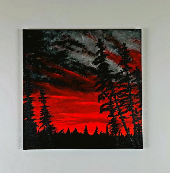 Landscape in red color 1