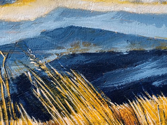 Gray and Yellow Mountainscape