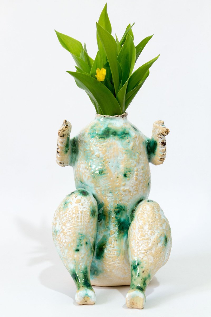 Organic Animal Clay Sculpture By Oleksandr Korol, 6 X 9", Chicken, Original Artwork