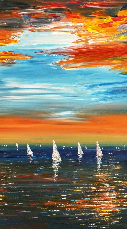 Seaside Sailing Impression A 3 by Peter Nottrott