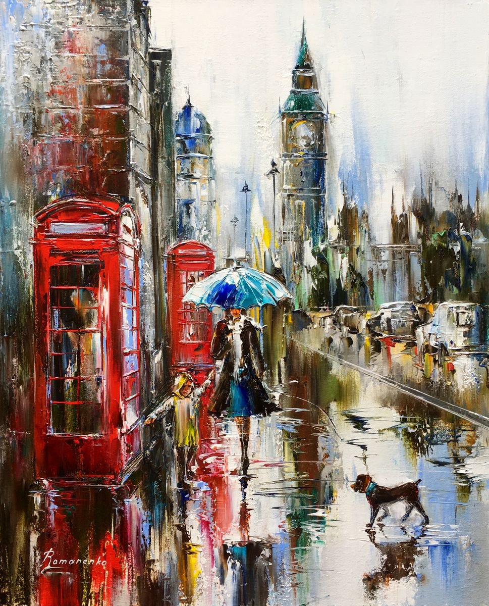 London walk Oil painting by Olena Romanenko | Artfinder