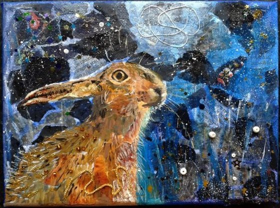 Hare on a starry night