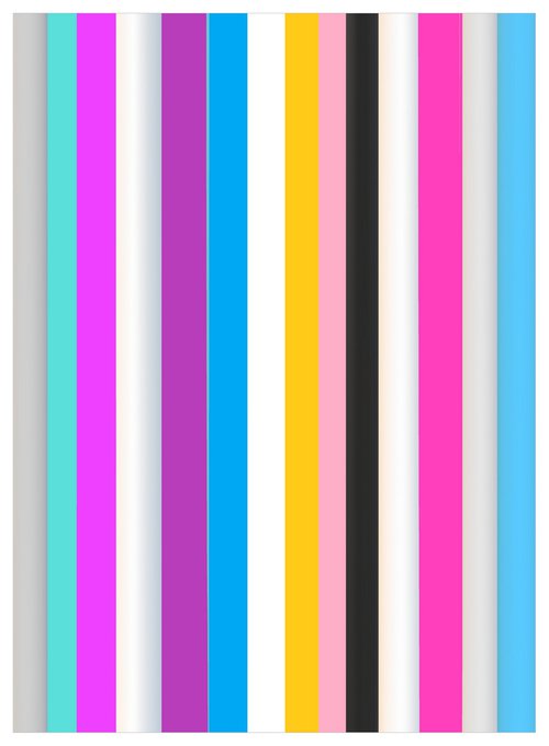 Abstraction multi-colored yellow pink gray blue stripes by Kseniya Kovalenko