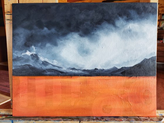 "Contrasts" - Mountains - Landscape - Fields