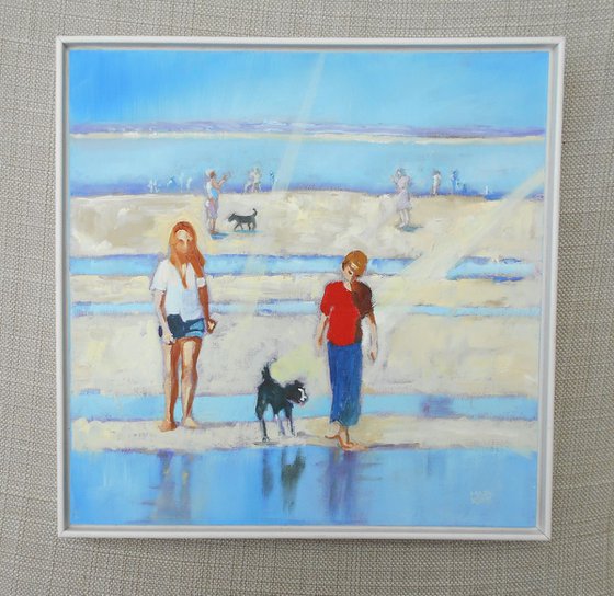 Life is a Beach. Border Collie Painting.