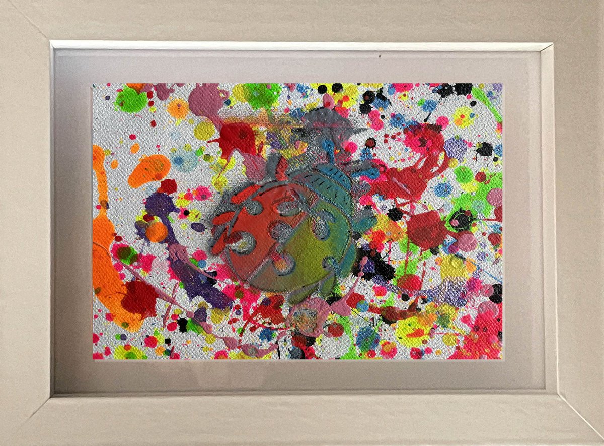 Abstract Acrylic Painting By Juan Jose Garay, 8 X 6", Insects 009, Original Artwork