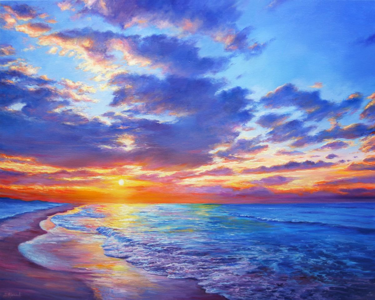 Sunset Dreams Large Seascape Painting Artfinder   F3e7d2e77fa74490960151f6f5a0b5eb 