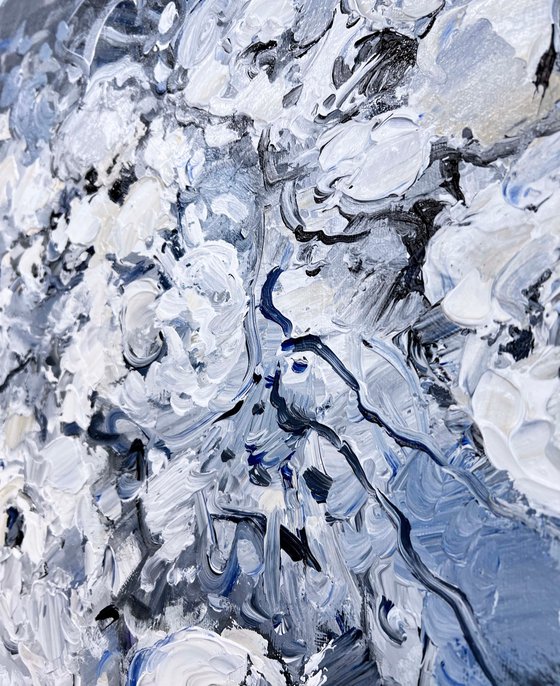 White Roses on Gray