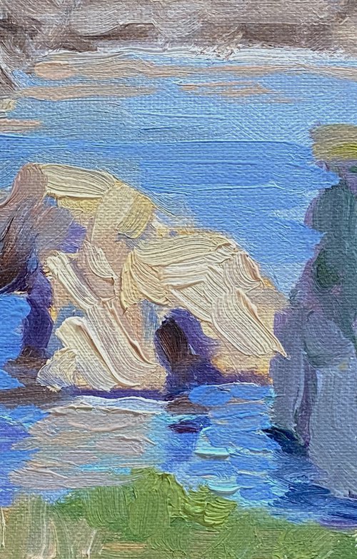 Point Lobos Arches Miniature oil by Tatyana Fogarty