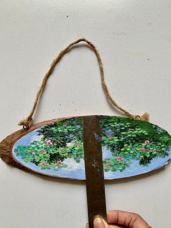 Monet’s Water lilies garden - painting on wood