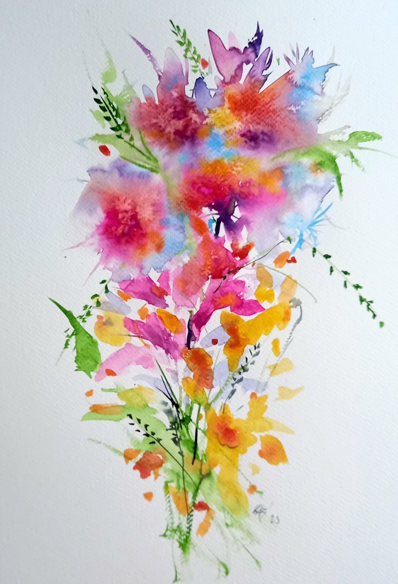 Colorful florals /37,5 x 26 cm/ by Kovcs Anna Brigitta