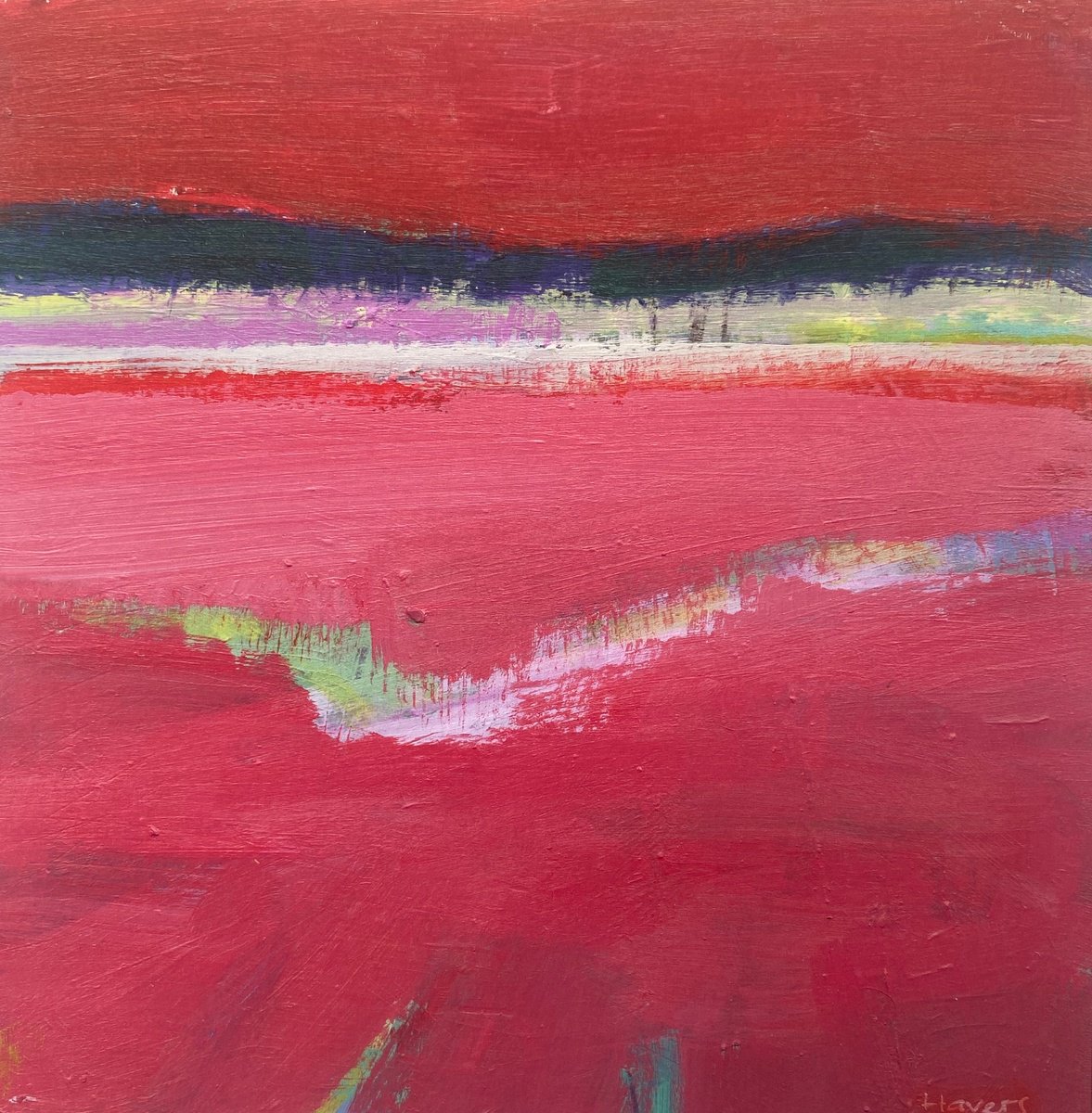 Abstract Giclee Print , Green Reveal By Chrissie Havers, 12 X 12, Artwork For Sale On Artfinder