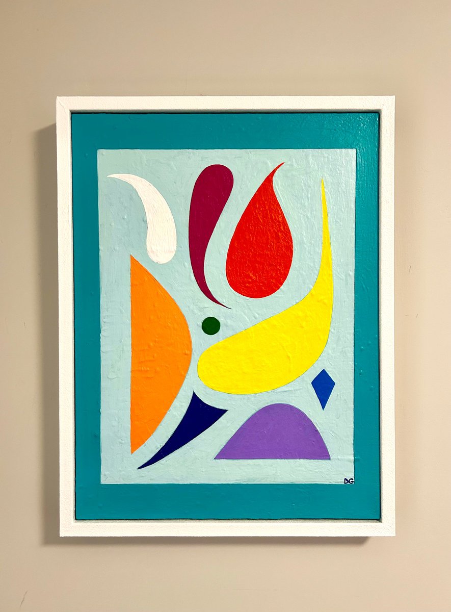 Organic Abstract Acrylic Painting By Daniel Goodman, 20 X 26, Small-Time Smuggling Operation, Original Artwork