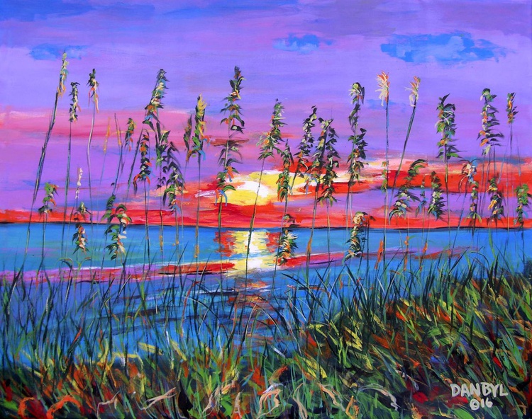 Beach Grass Acrylic Painting By Danny Byl Artfinder