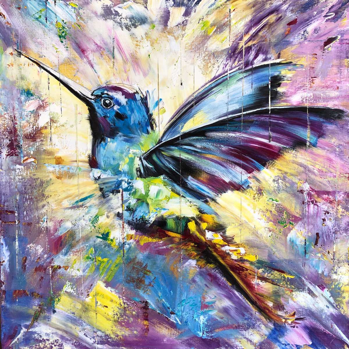 ENERGY OF LIFE - Hummingbird. Exotic bird. Fabulous bird. Abstract bird. Bird paradise. C... by Marina Skromova