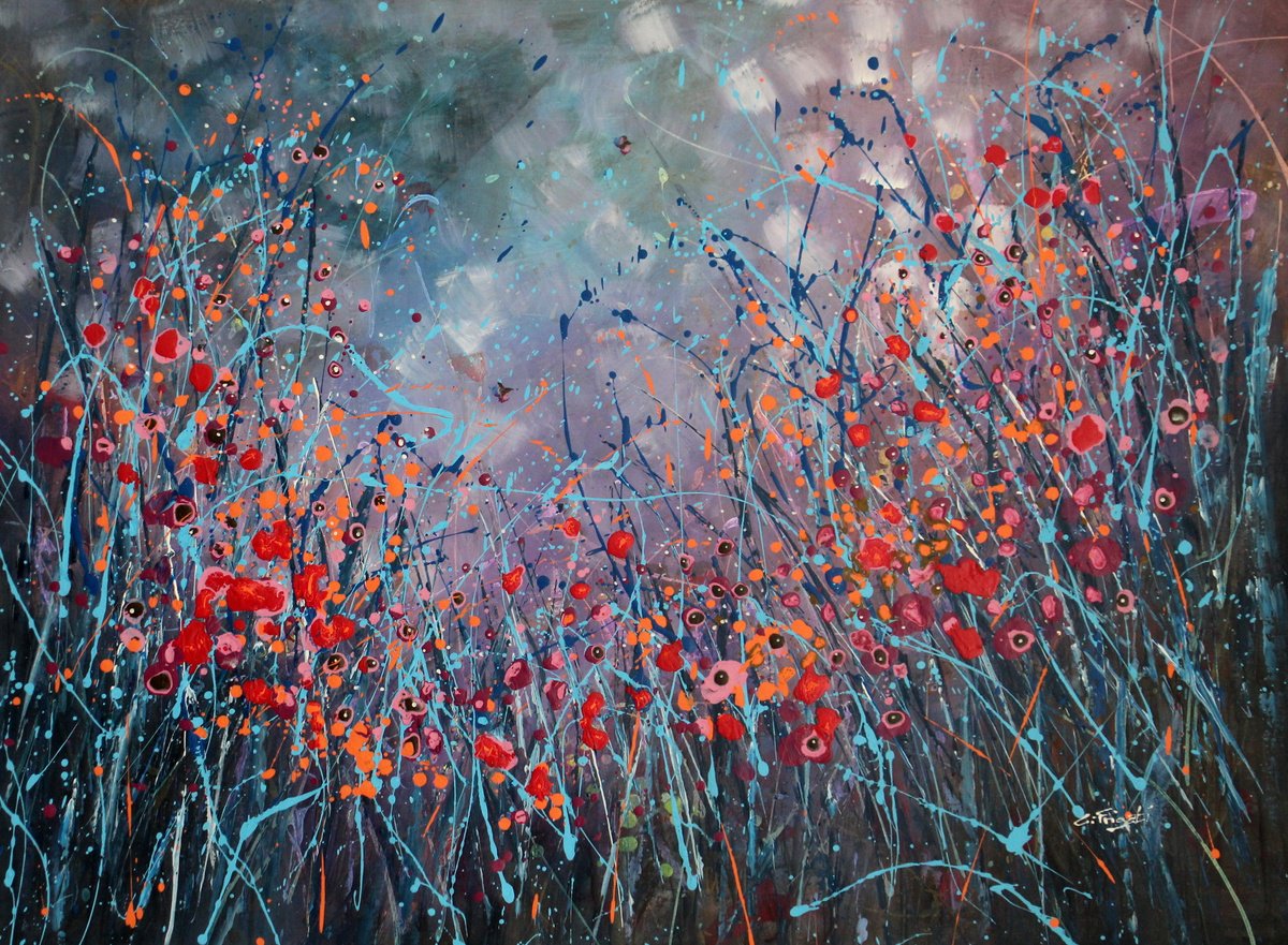 Impressionistic Landscape Acrylic Painting By Cecilia Frigati, 39 X 29, Is It? #1, Original Artwork