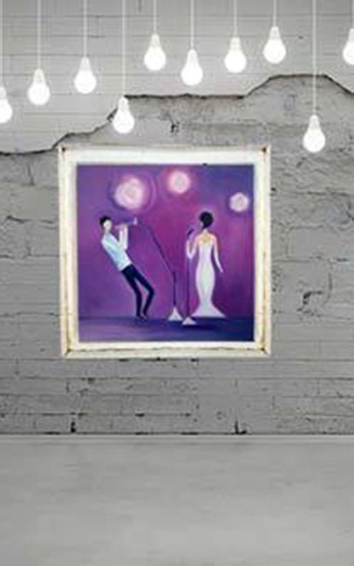 jazz band original oil painting canvas wall art by Halyna Kirichenko