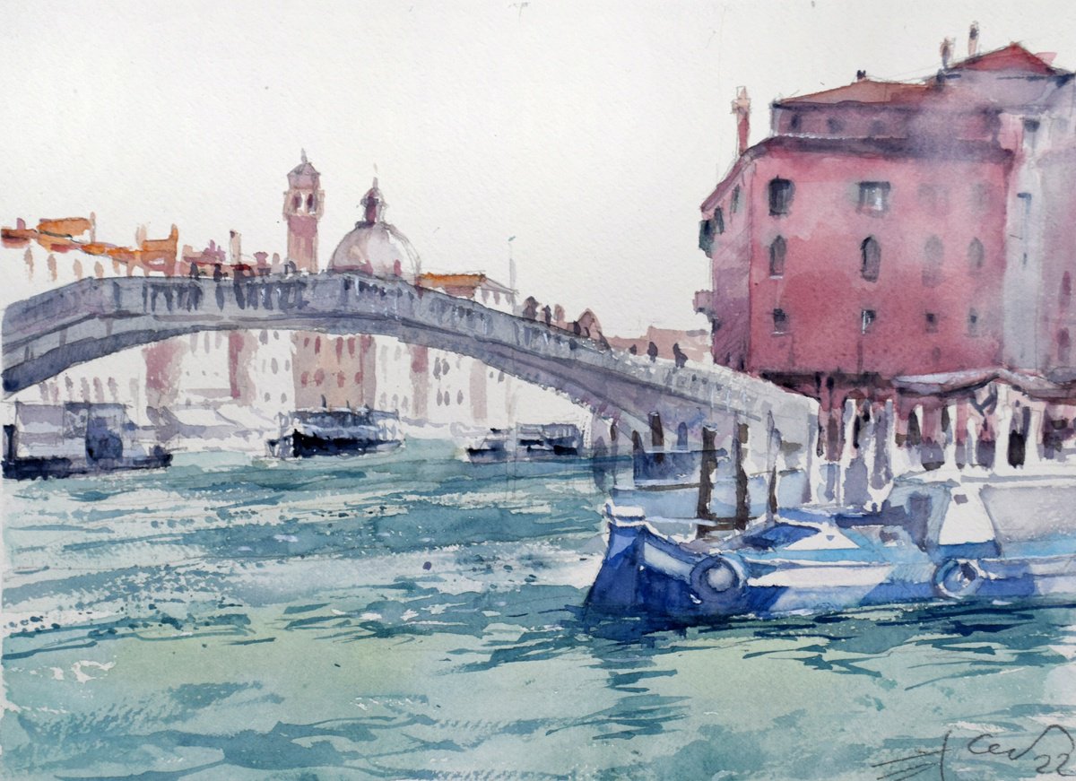 Grand canal in Venice by Goran Zigolic Watercolors