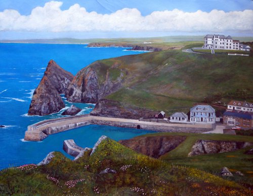 Mullion Cove from the coast path. by Tim Treagust