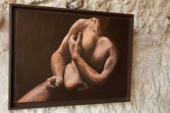 Sur le canapé VI - nude - oil painting