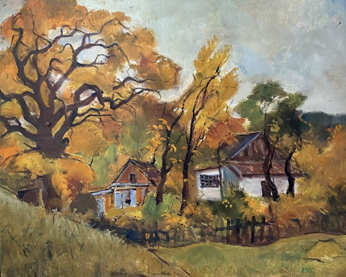 Impressionistic Landscape Oil Painting By Oleg And Alexander Litvinov, 20 X 23", October, Original Artwork