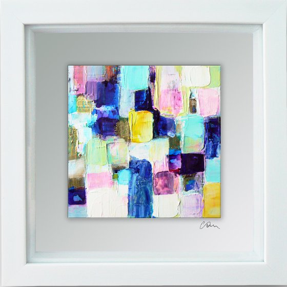 Framed ready to hang original abstract  - Petals #3