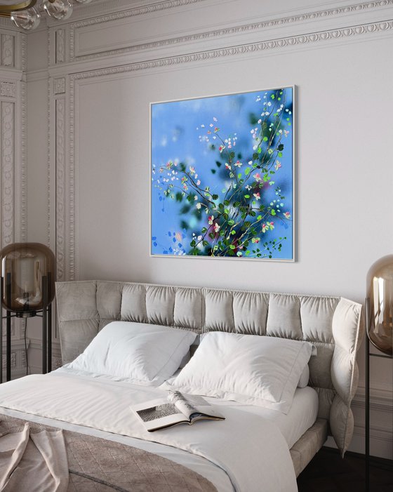 "Beautiful Nothing" large floral painting