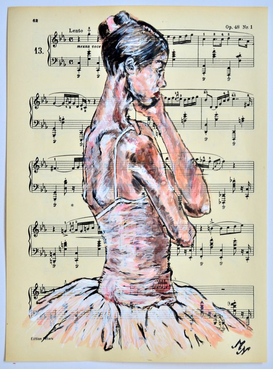 Ballerina XXIV - Vintage Music Page, GIFT idea