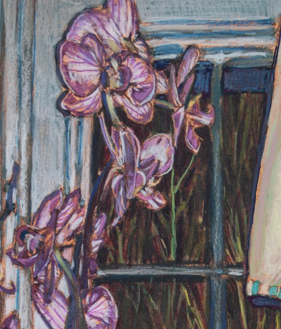 Still life with Orchids and Towel