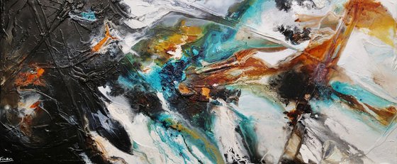 Blended Potion 240cm x 100cm Textured Abstract Art