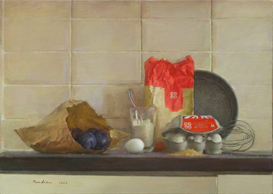 Plum pie – Original Oil Painting