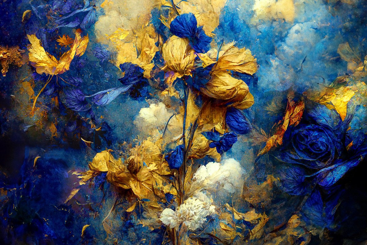 Botanical Painting By Teis Albers, 59 X 39", The Birth Of A Flower, Original Artwork